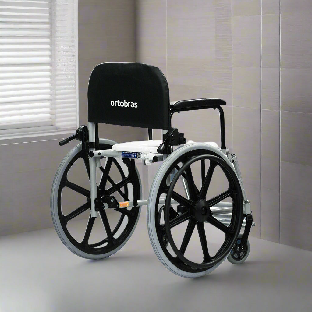 Cadeira de Banho com Rodas Grandes Hygienika 38cm - Ortobras