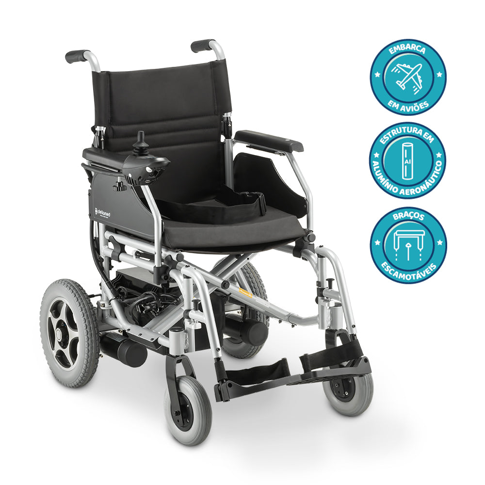 Cadeira de Rodas Motorizada Dobrável Elétrica Bivolt Alumínio D900 Dellamed