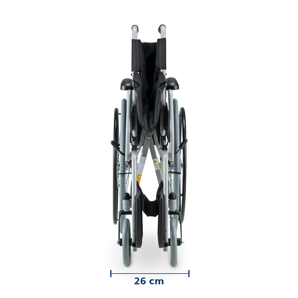 Cadeira de Rodas em Aço Carbono Dobrável até 100kg 44cm D100 Dellamed
