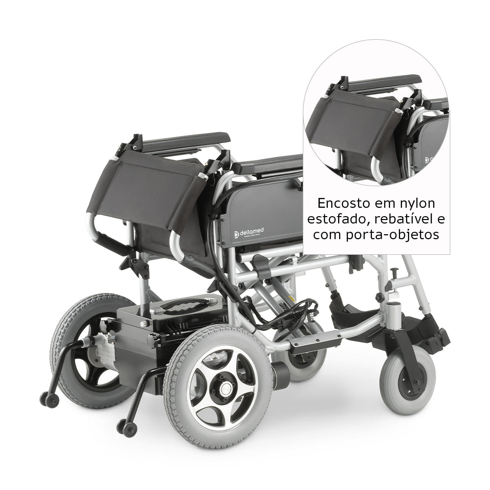 Cadeira de Rodas Motorizada Dobrável Elétrica Bivolt Alumínio D900 Dellamed