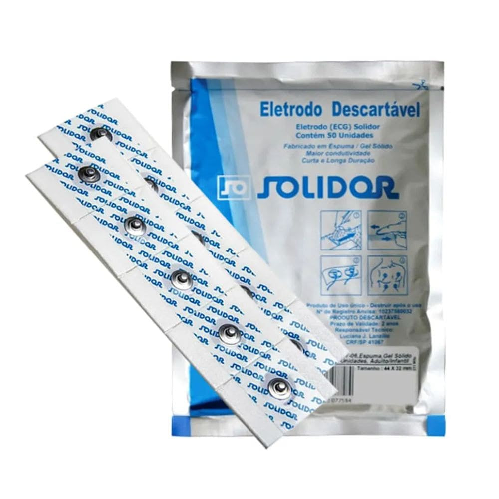 Eletrodo Descartável Adulto com Gel 50 Und Solidor