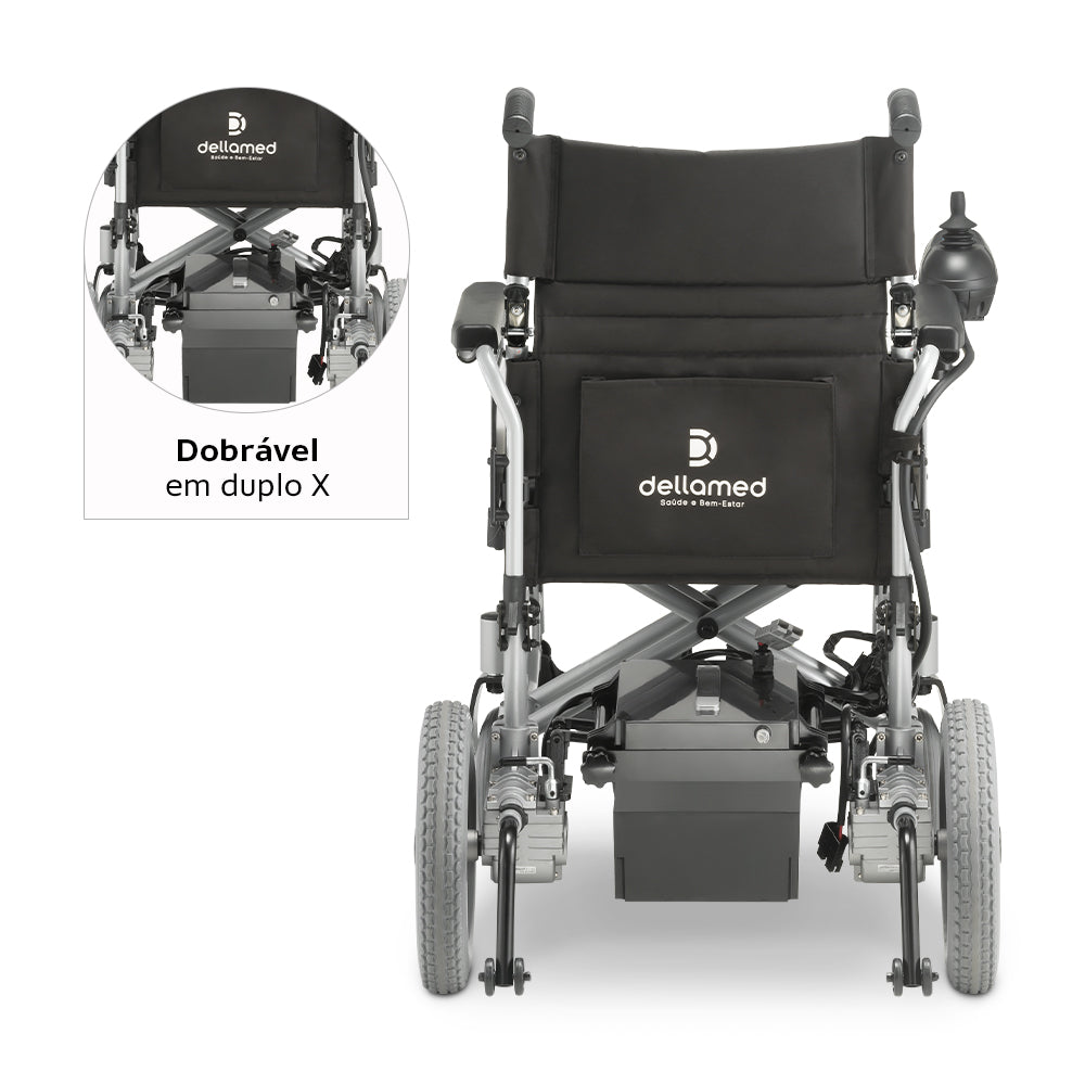 Cadeira de Rodas Motorizada Dobrável Elétrica Bivolt Alumínio D900 Dellamed