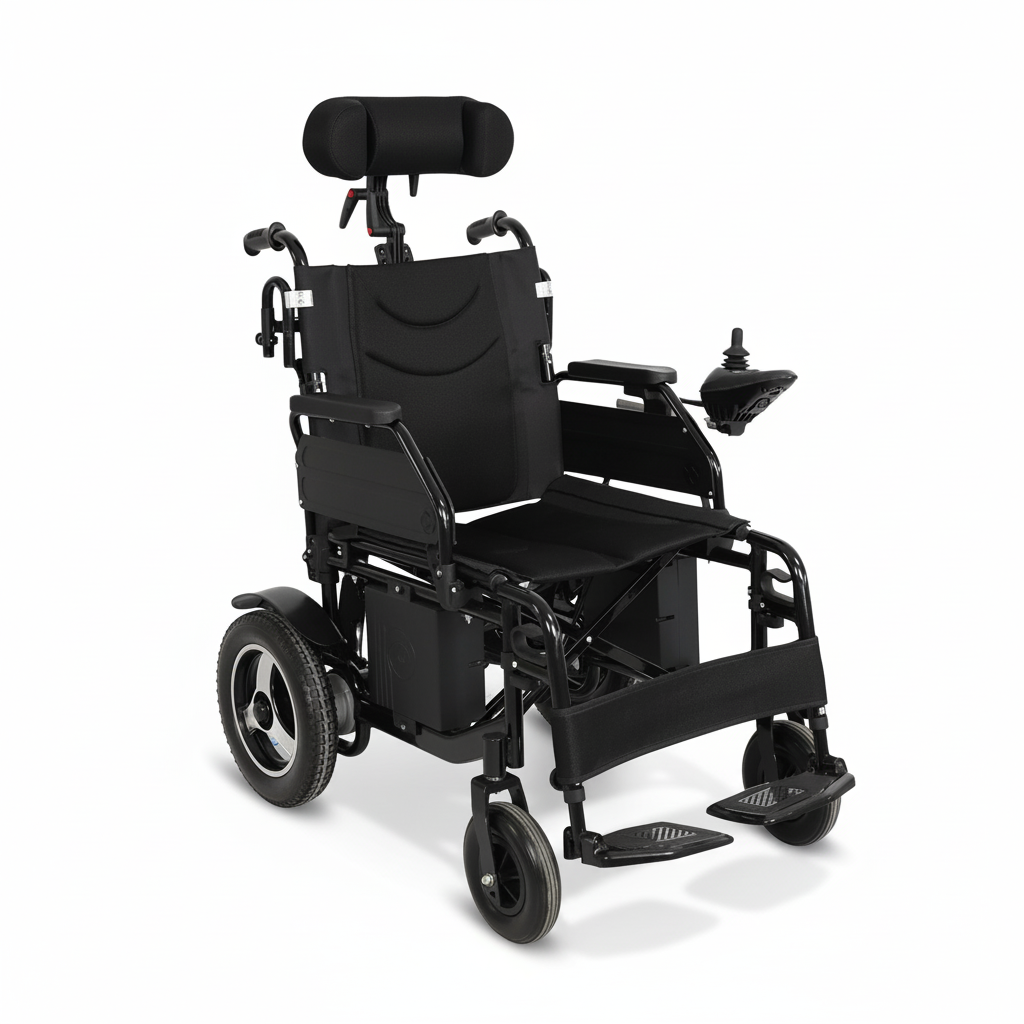 Cadeira De Rodas Motorizada Dobrável D800 + Apoio de Cabeça Dellamed