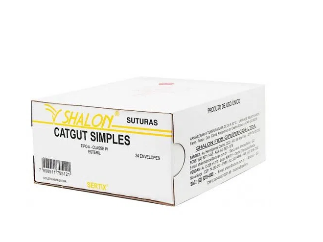 Fio cat gut simples 2 s/ag 1,5mt SHALON unidade