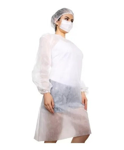 Avental TNT Manga Longa Branco GR20 C/10 - Anadona