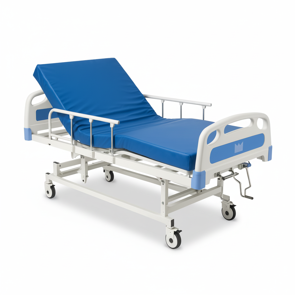 Cama Fawler 3 manivelas DX3 c/ Eleva Leito - Dellamed + Colchão Hospitalar Impermeável D28 1,88 x 0,88m p/ Cama Fawler A