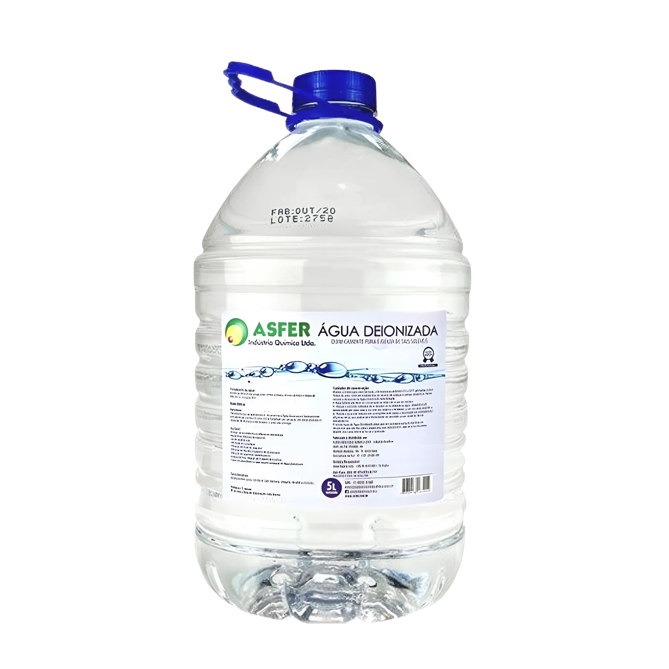 Água Deionizada 5 Litros Asfer