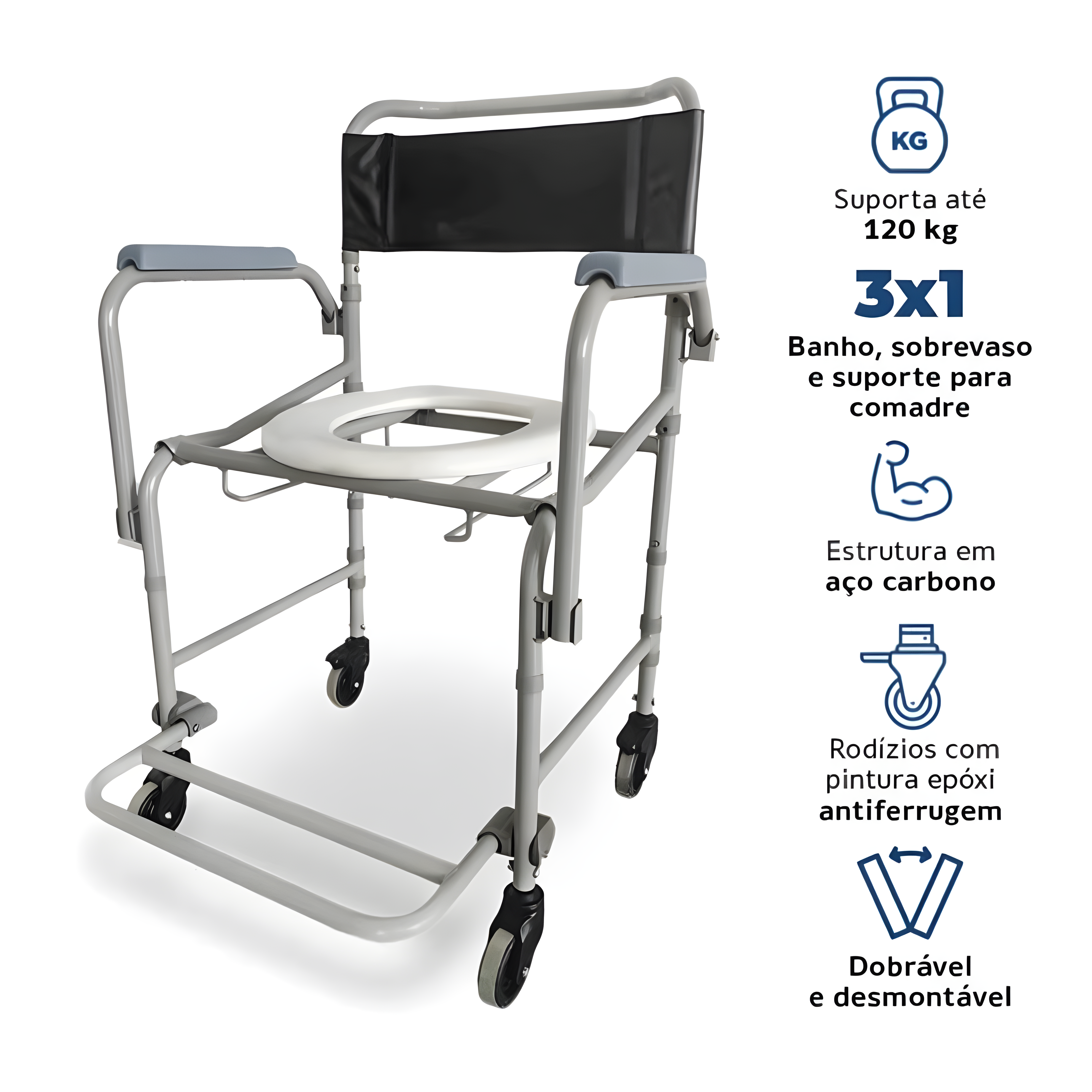 Cadeira de Banho D40 com Comadre Dellamed
