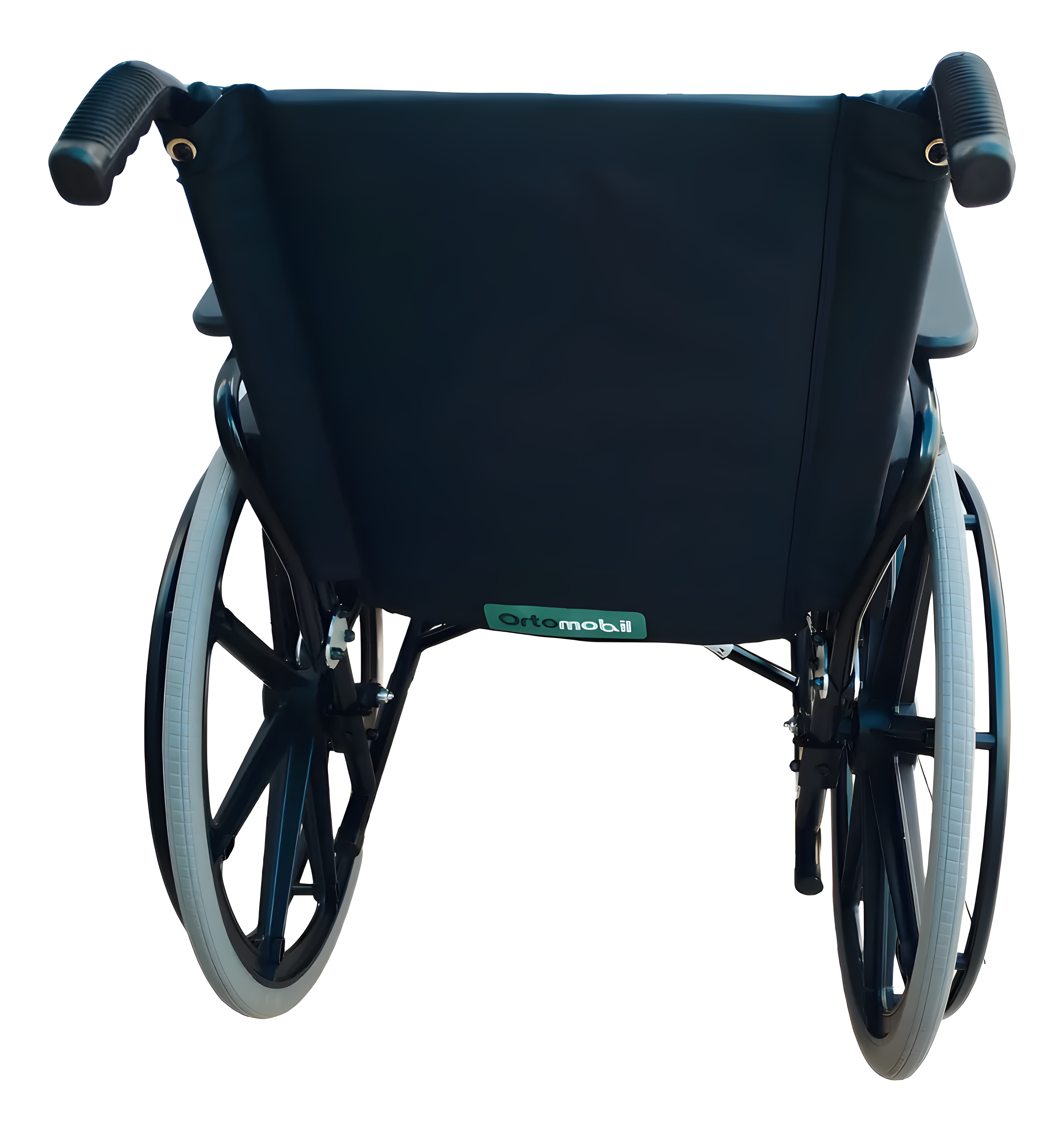 Cadeira de Rodas Dobrável OS1 Preta 48cm com Pés Fixos e Removíveis