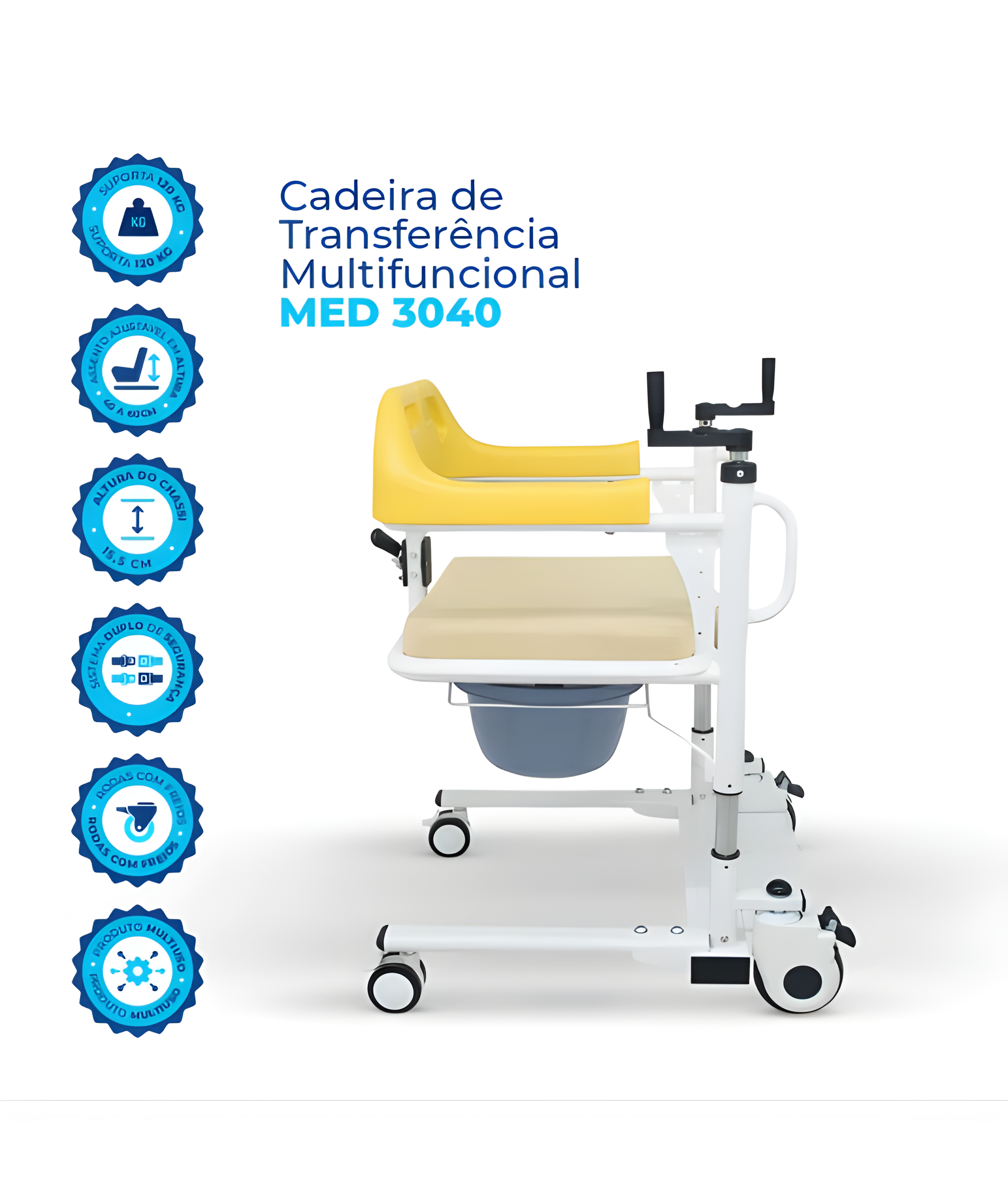 Cadeira de Transferência Multifuncional até 120kg Live Well