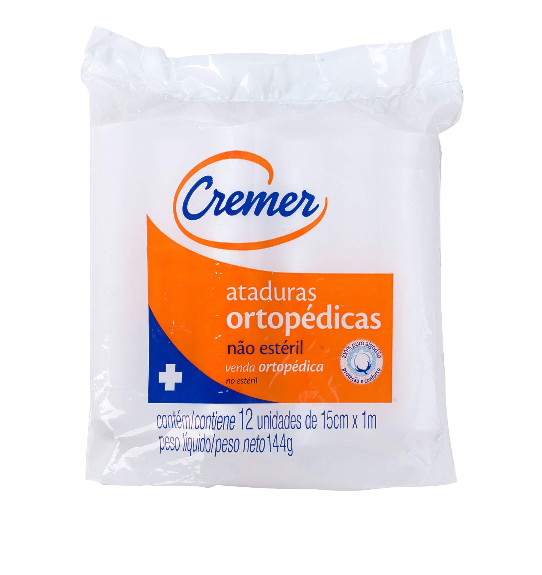 Algodão Atadura Ortopédica 15cmx1m c/ 12 Und Cremer