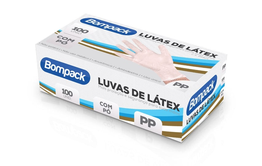 Luva Procedimento Latex C/ 100uni Bompack