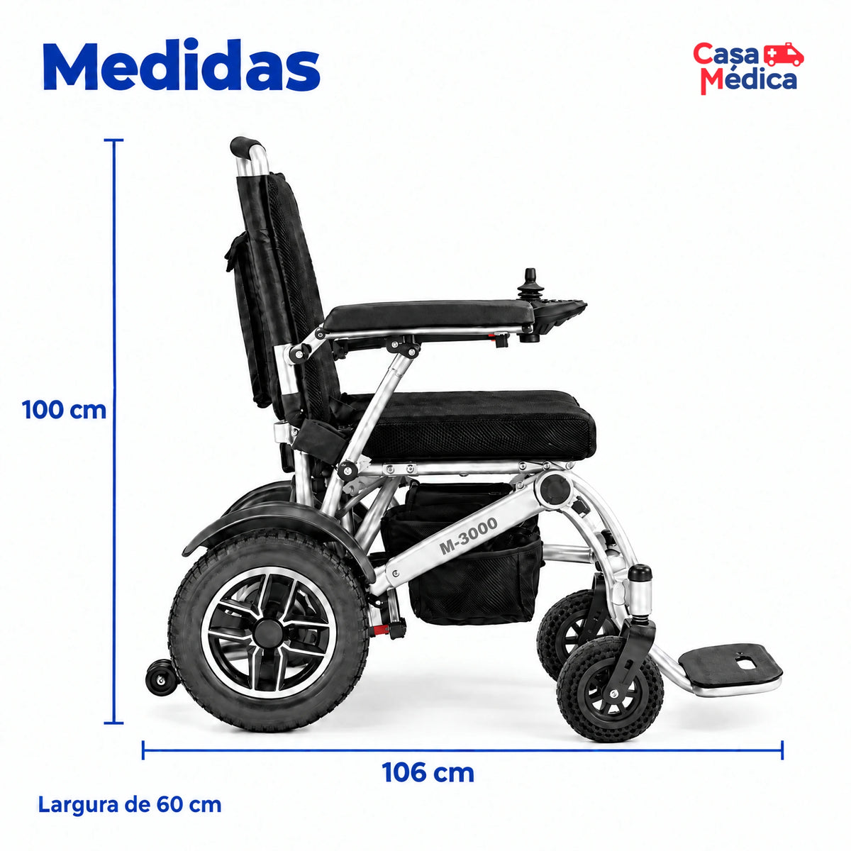 Cadeira de Rodas Motorizada Dobrável M-3000 - Mobifree