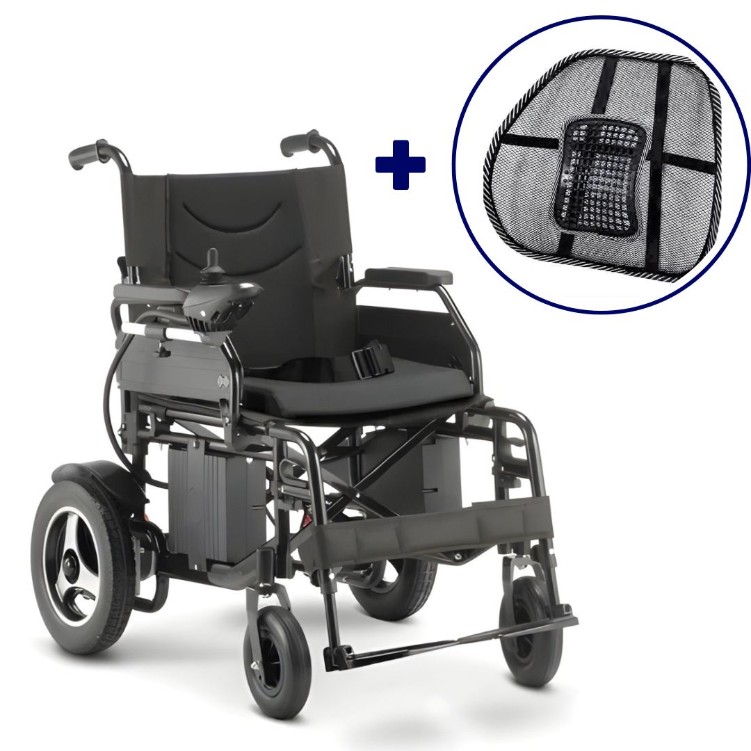 Cadeira de Rodas Motorizada D800 (120 kg) - Dellamed + Encosto Lombar para Cadeira GRÁTIS - Supermedy