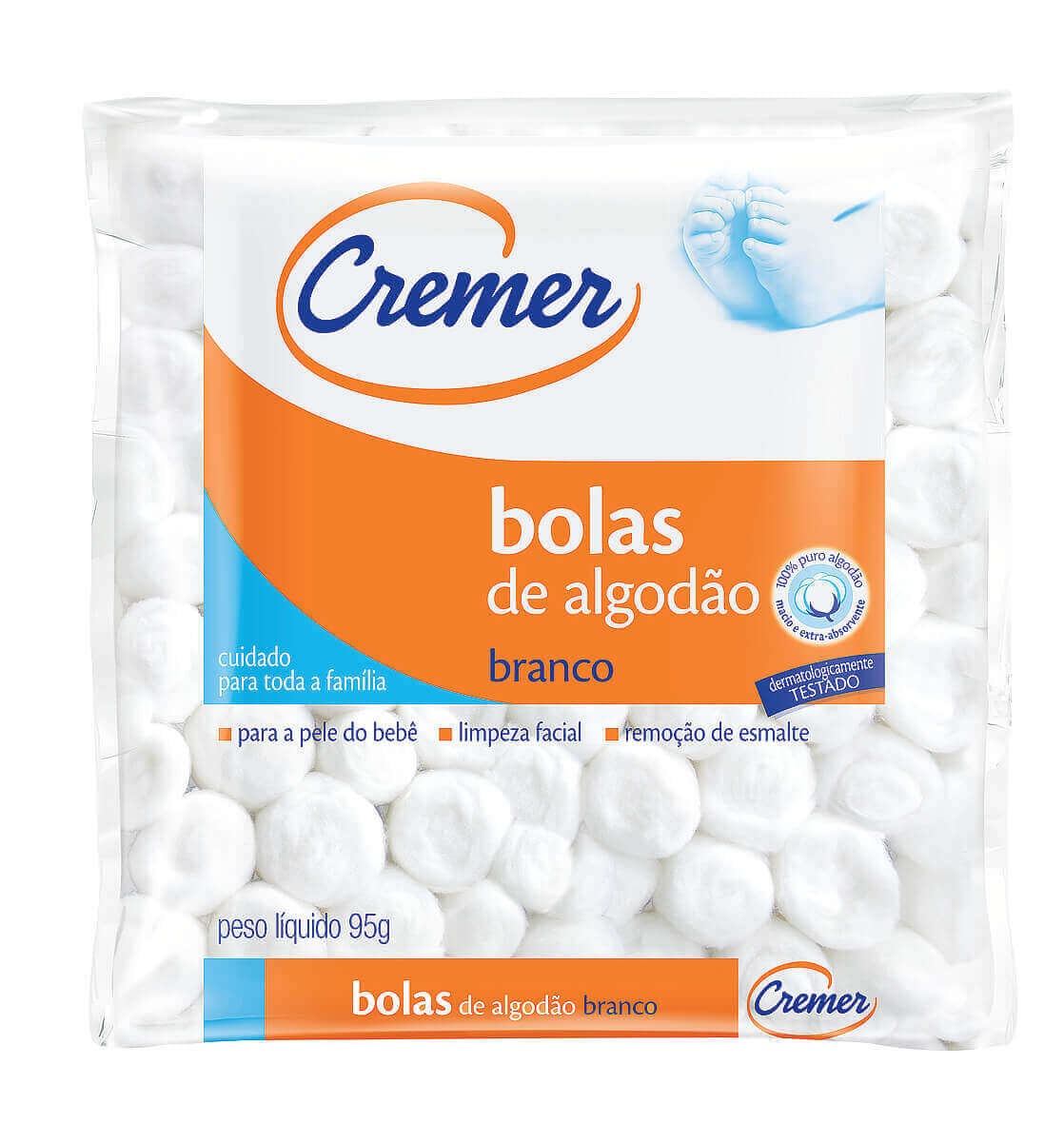 Algodão em Bolas Pacote 95g Cremer