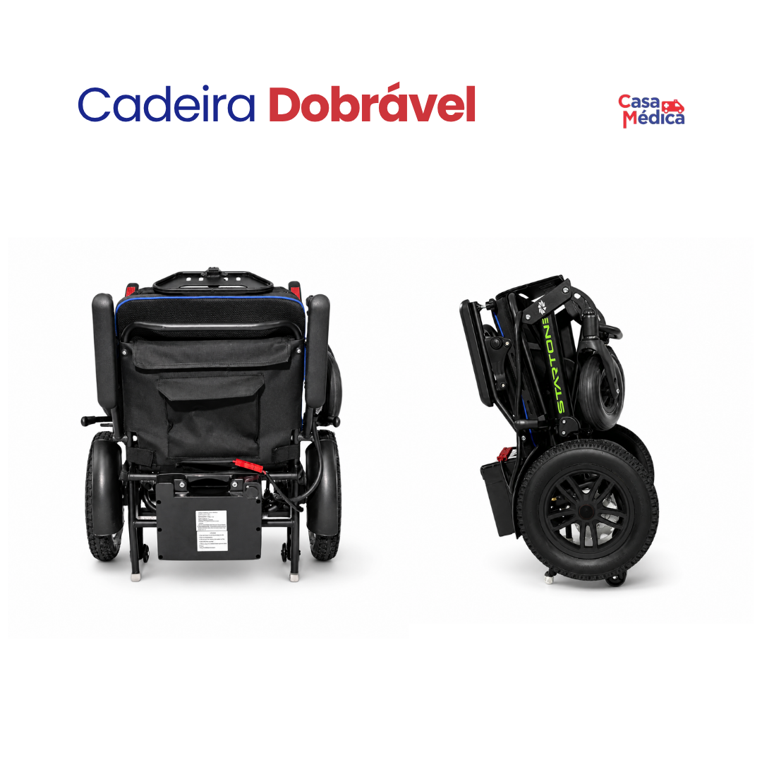 Cadeira de Rodas Motorizada Dobrável One - Rodas 12 Polegadas e Controle Remoto