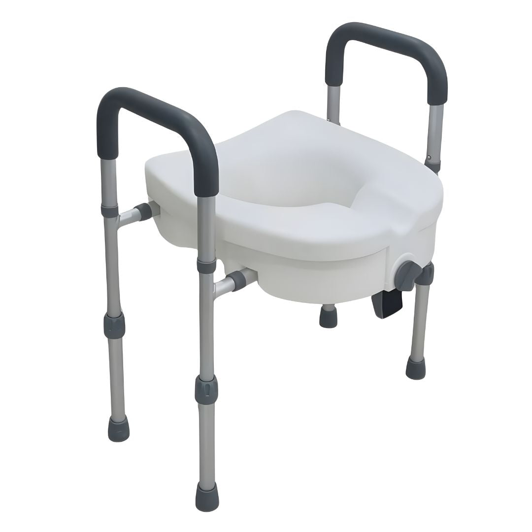 Assento Sanitário Elevado com Barra de Apoio Lateral Pro18 - Health Clean