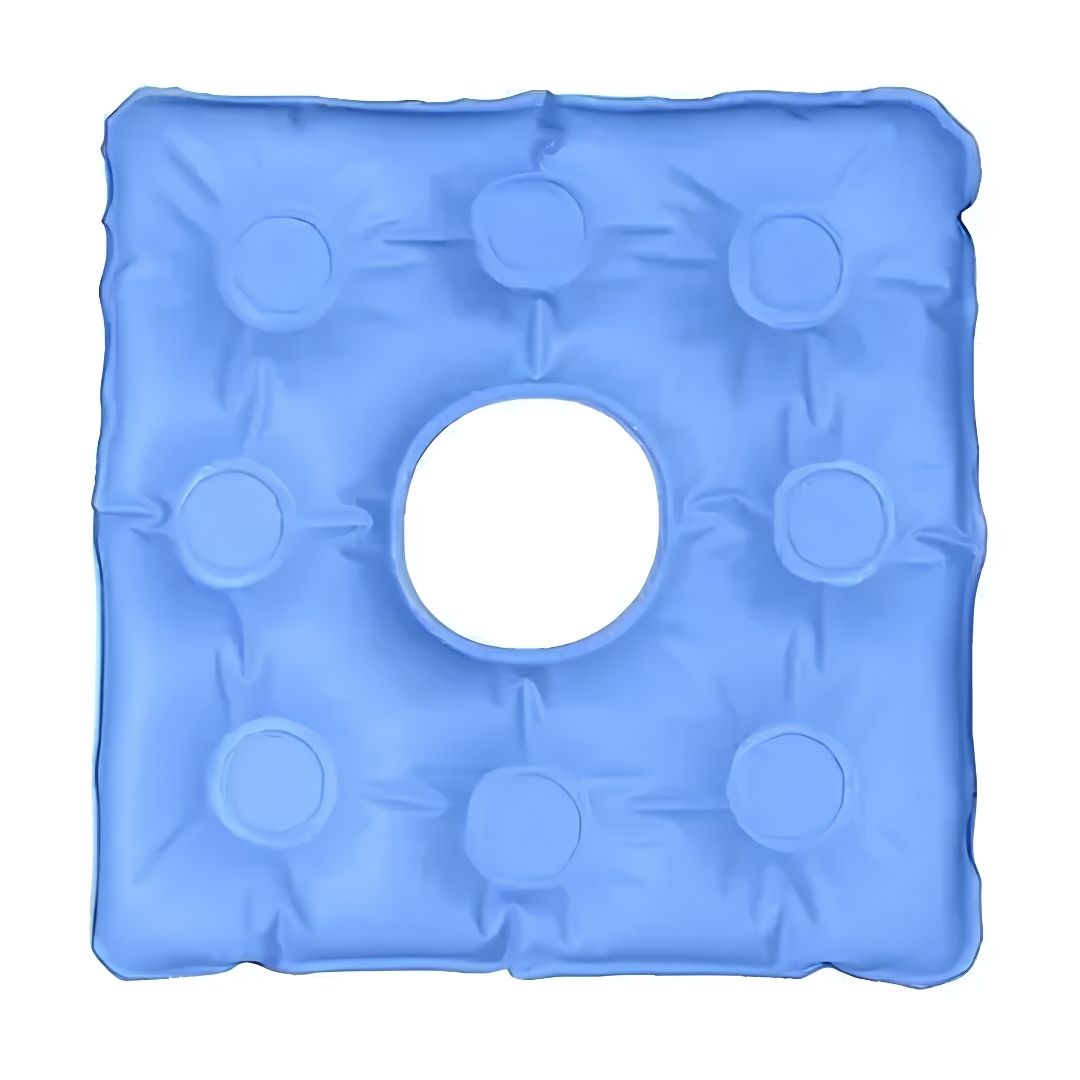Almofada Terapêutica Quadrada GEL Azul Com Orifício - Natural Home Care