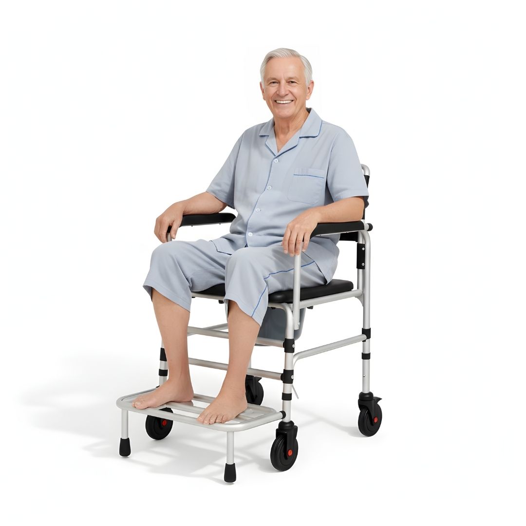 Cadeira de Banho Higiênica em Alumínio até 140kg c/ Coletor B100 - Supermedy