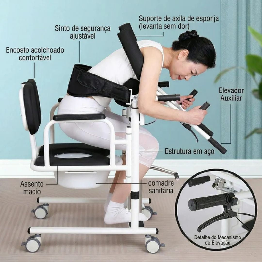 Cadeira de Transferência Lift e Posicionamento Hidráulica - Longevitech