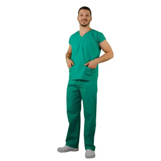 Pijama Cirúrgico Unissex Verde Brim Leve Namaste