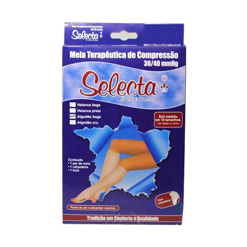 Meia Elástica Algodão 5008 AD Panturrilha 30/40 Curta Selecta