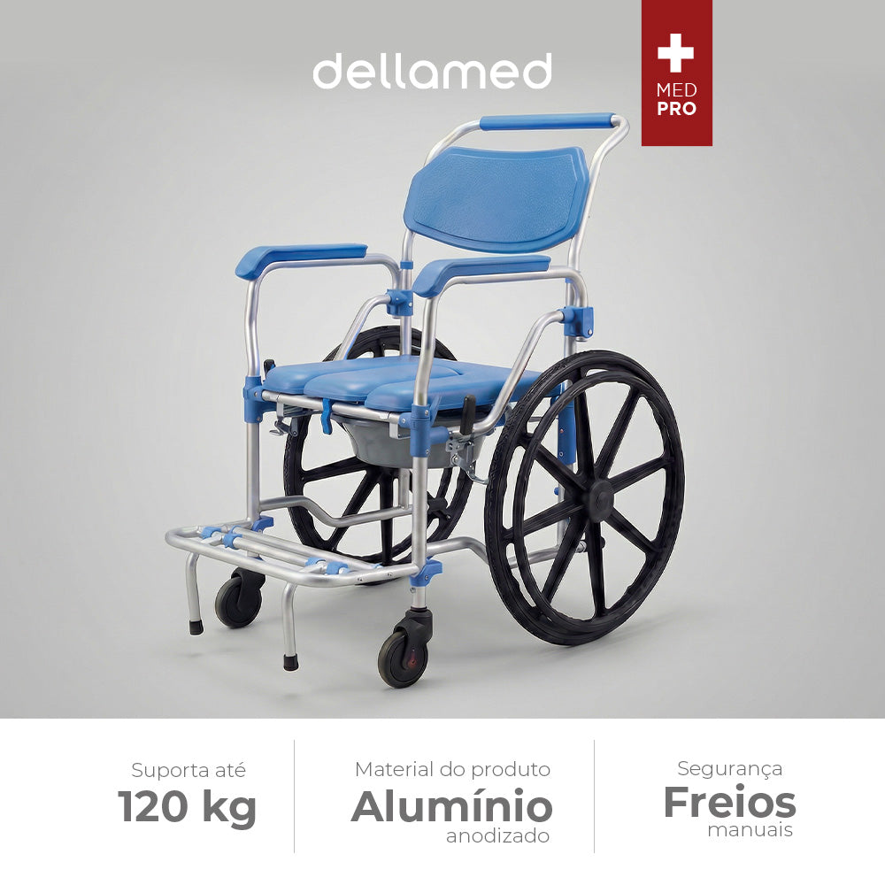 Cadeira de Banho D65 Desmontável em Alumínio até 150kg Assento 44cm - Dellamed