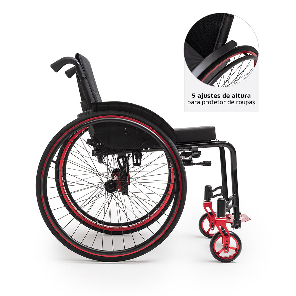 Cadeira de Rodas Monobloco em Alumínio Maxmoving 38cm - Dellamed