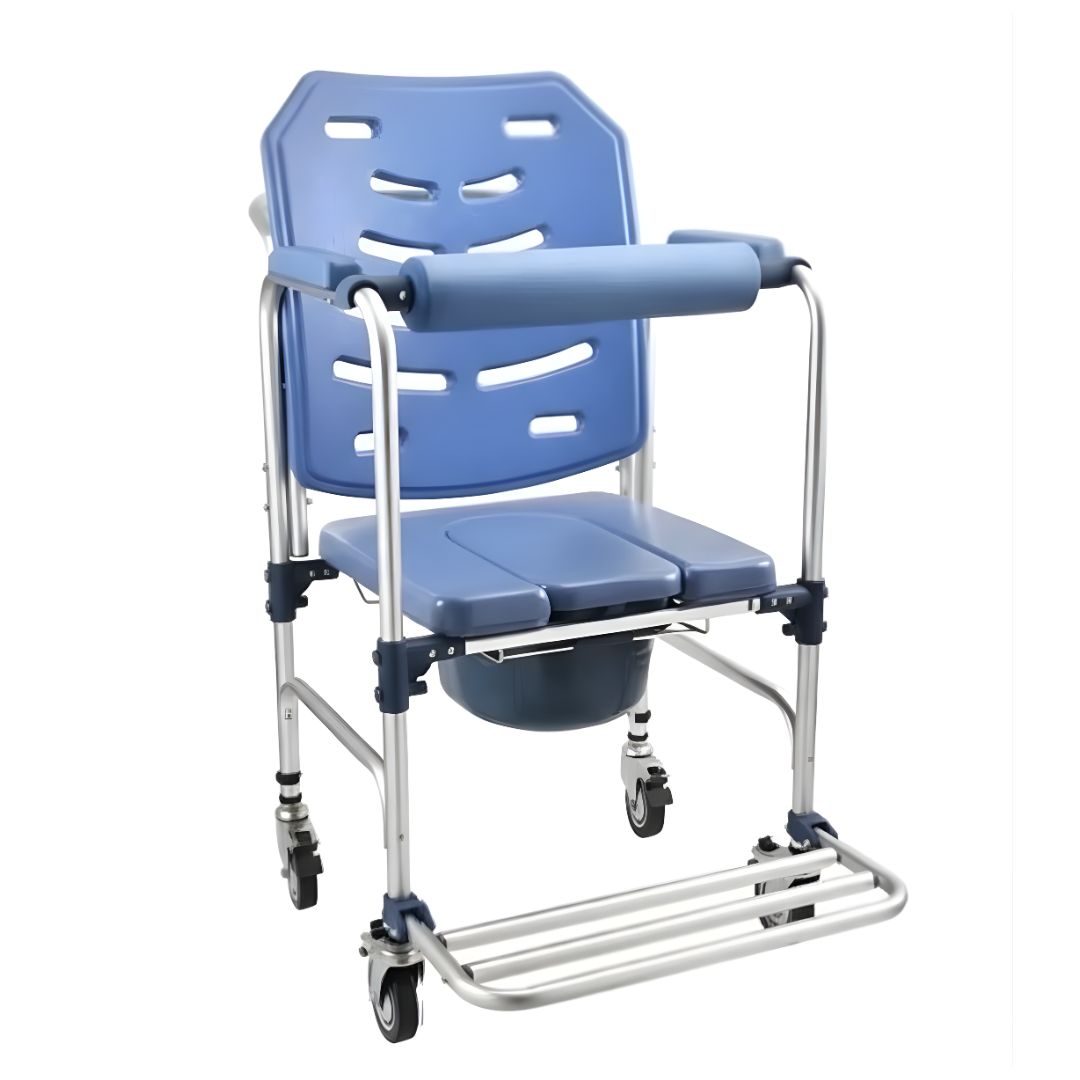 Cadeira de Banho Aluminio 4 Rodas Square - Supermedy