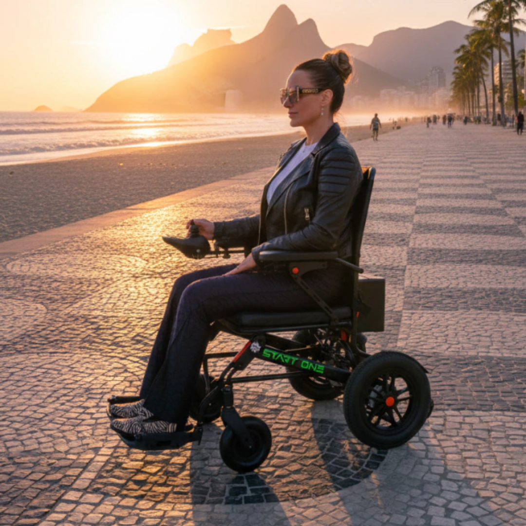 A cadeira motorizada que vai onde você for — inclusive nas alturas.