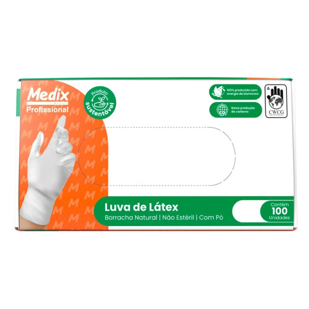 Luva Latex com Pó Cx 100un Medix