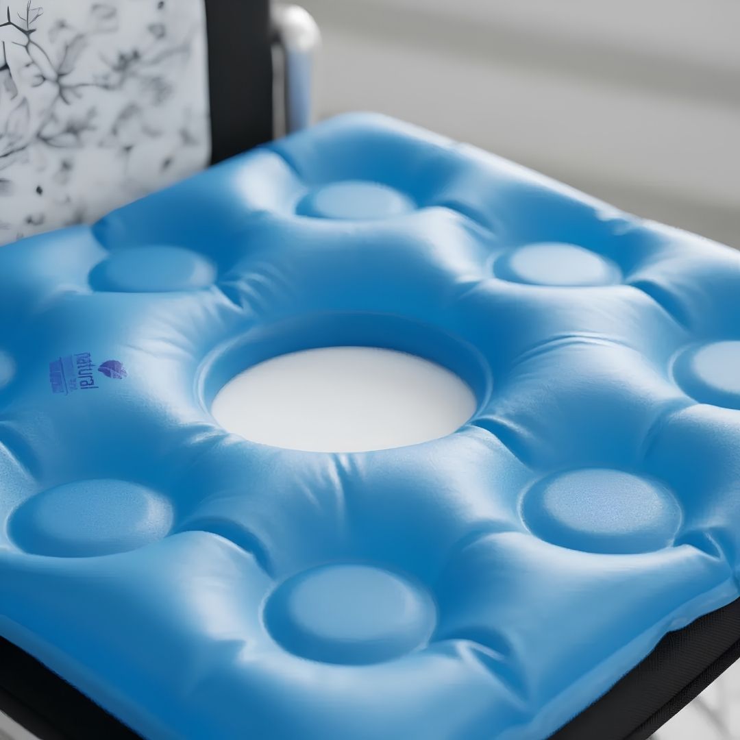 Almofada Terapêutica Quadrada GEL Azul Com Orifício - Natural Home Care