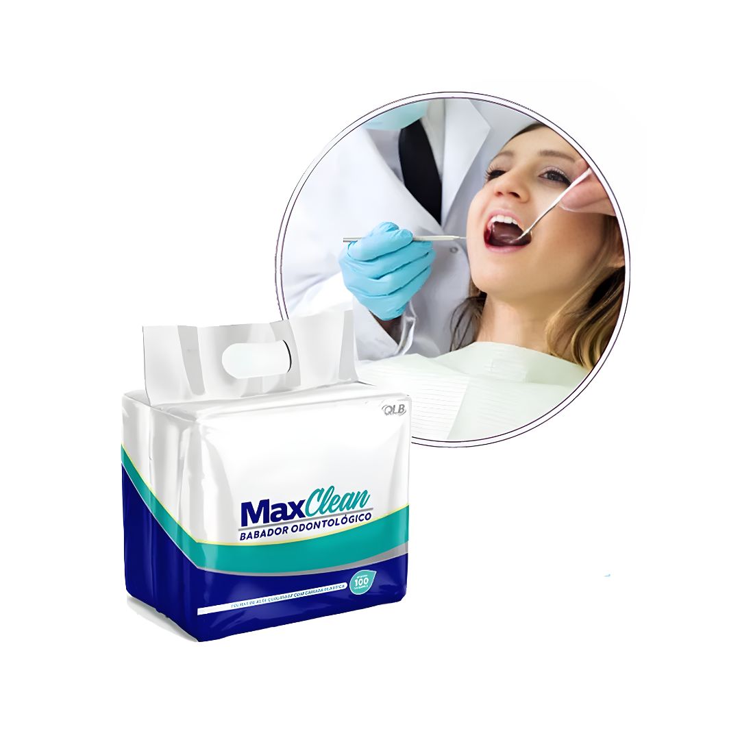Babador Descartavel Branco com 200 unid - Max Clean + E-book