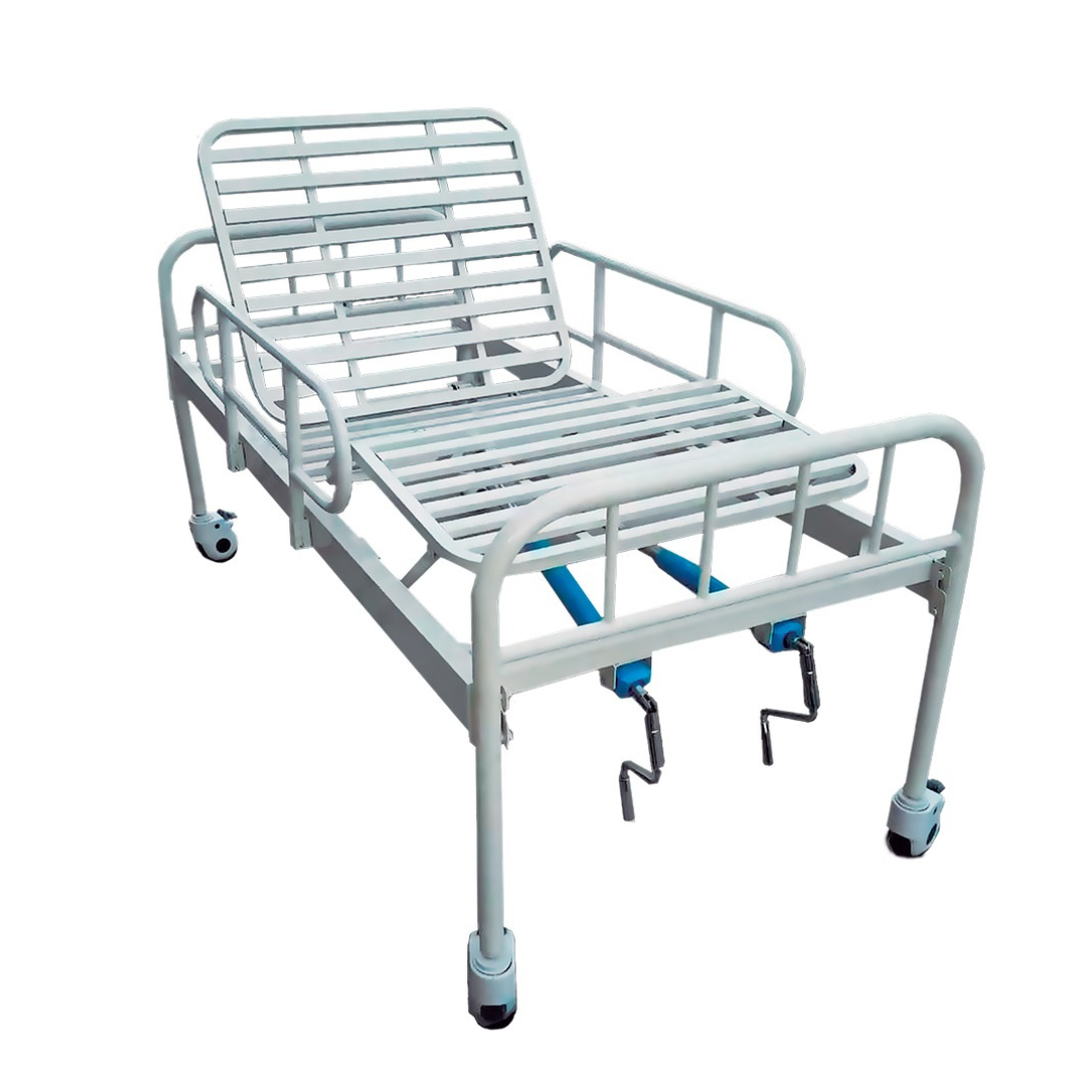 Cama Hospitalar Fawler Simples 2 Manivelas com Colchão Hospitalar D28 Dellamed