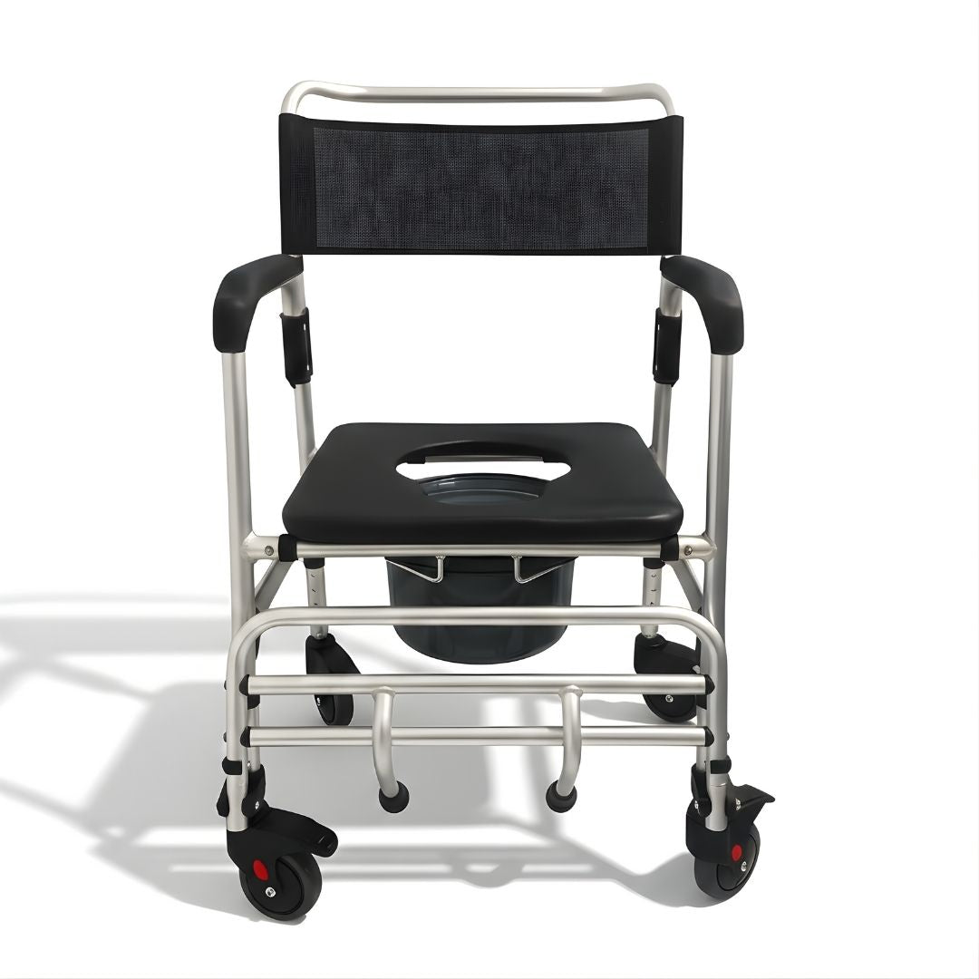 Cadeira de Banho Higiênica em Alumínio até 140kg c/ Coletor B100 - Supermedy