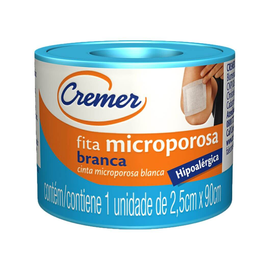Micropore 2,5cm x 10m Branca com Capa Cremer