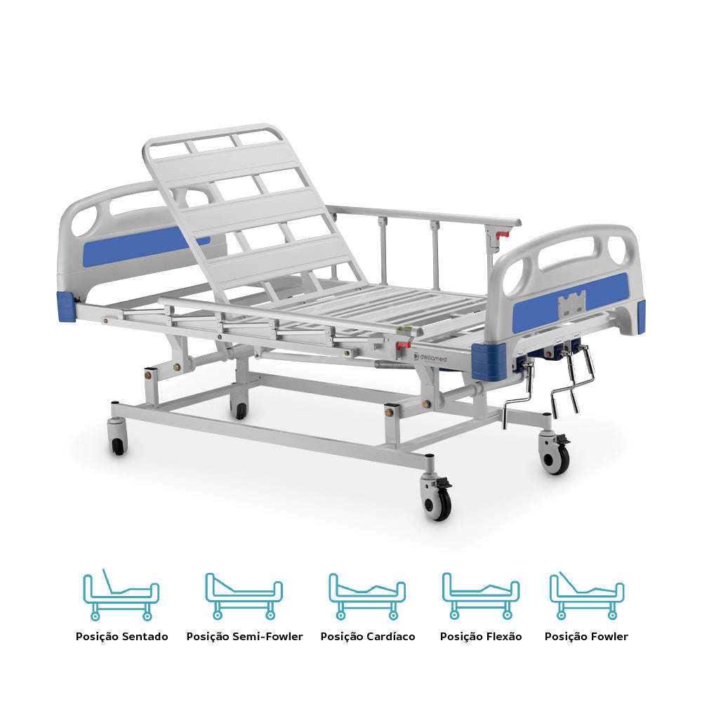 Cama Hospitalar DX3 3 Movimentos até 200 Kg Dellamed