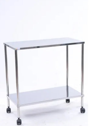 Mesa Auxiliar Inox Com Rodizio 43x93x80 Ouro Verde