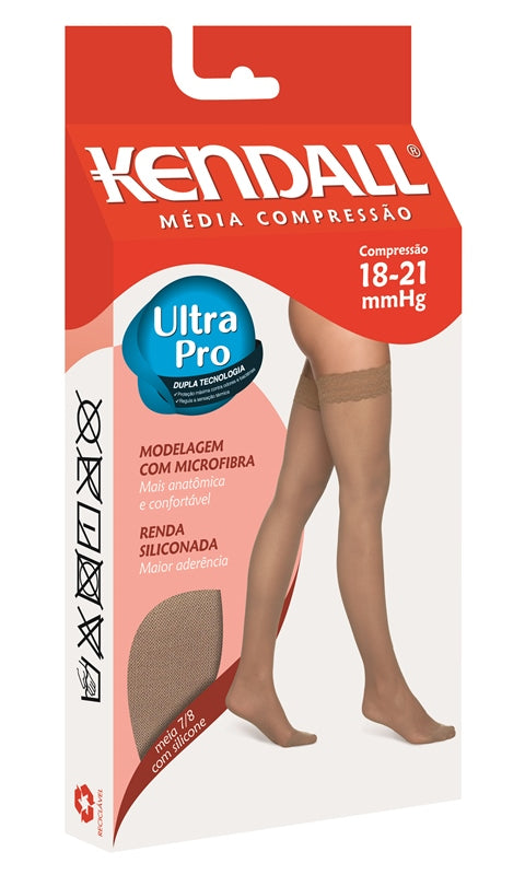Meia de Compressão 7/8 com Silicone e Ponteira 20-30 mmHg - Kendall