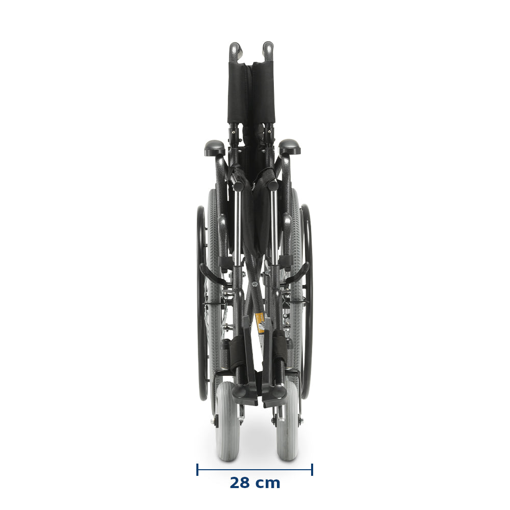 Cadeira de Rodas em Aço Carbono Dobrável D400 Dellamed