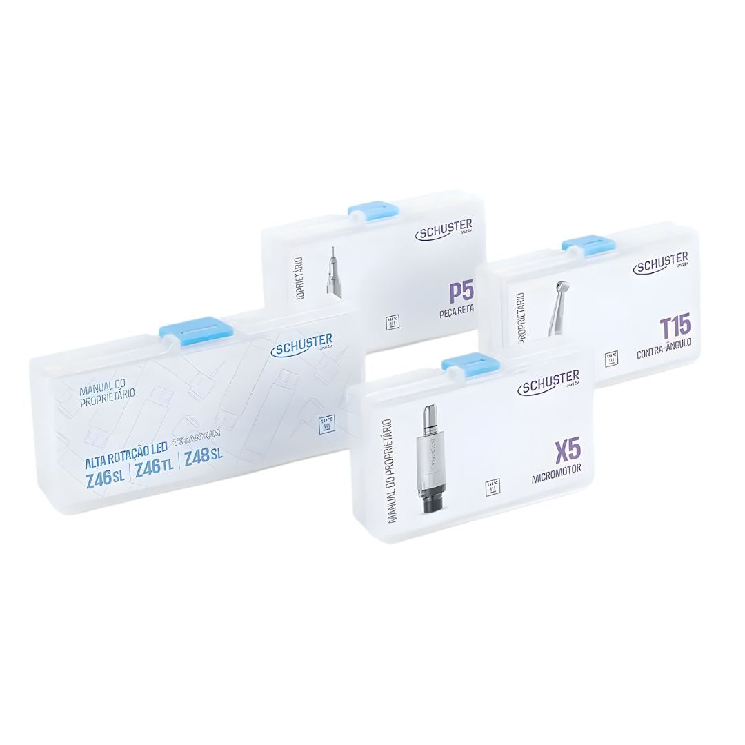Kit Acadêmico Peças de Mão S4 Push Lite LED + Mochila Odontobag Premium - Schuster