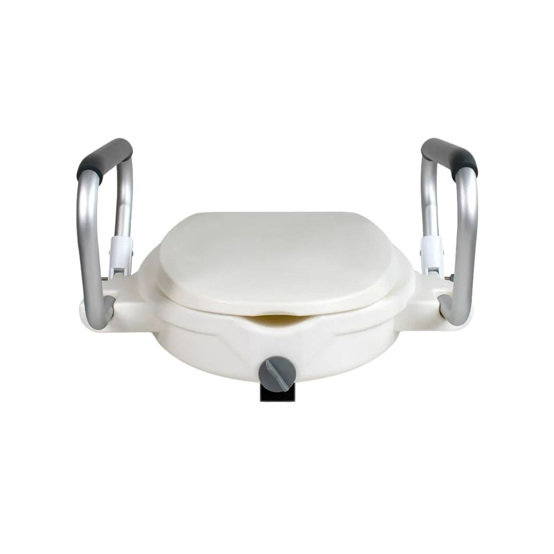 Assento Sanitario Elevado com Apoio e Tampa - Longevitech