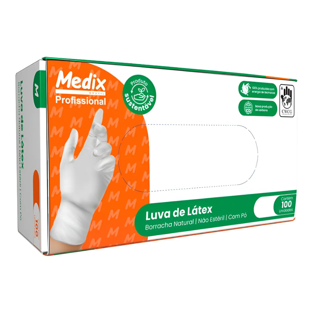 Luva Latex com Pó Cx 100un Medix