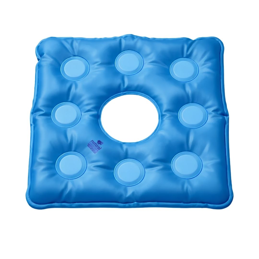 Almofada Terapêutica Quadrada GEL Azul Com Orifício - Natural Home Care