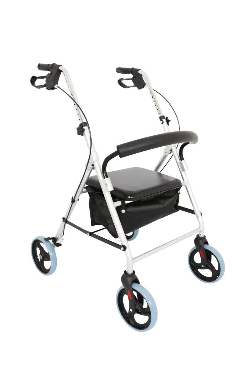 Andador com 4 Rodas Assento e Cesta D12 Dellamed