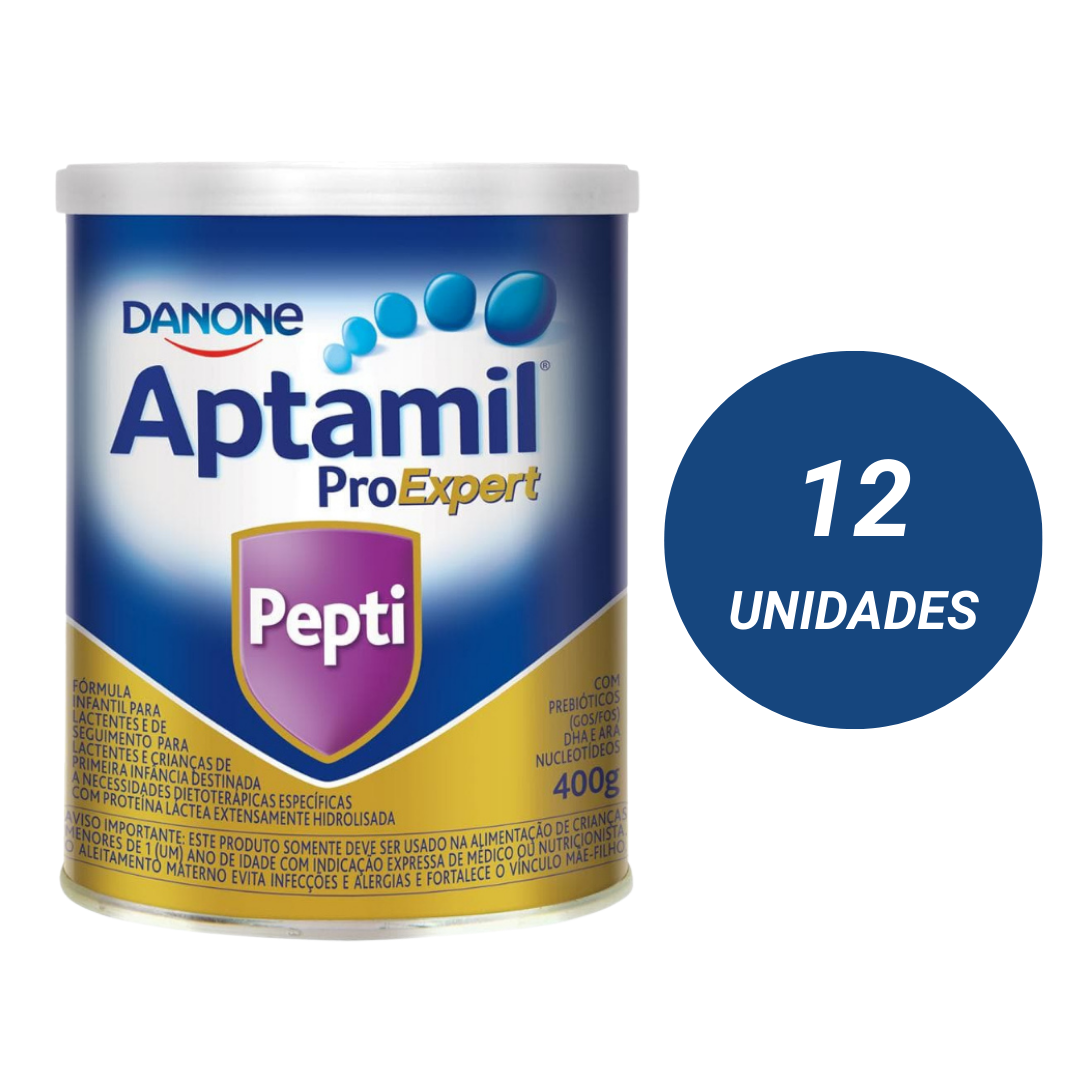 Aptamil Pepti 400g - Para Alérgicos a Leite de Vaca/Soja Kit 12und Danone & E-book