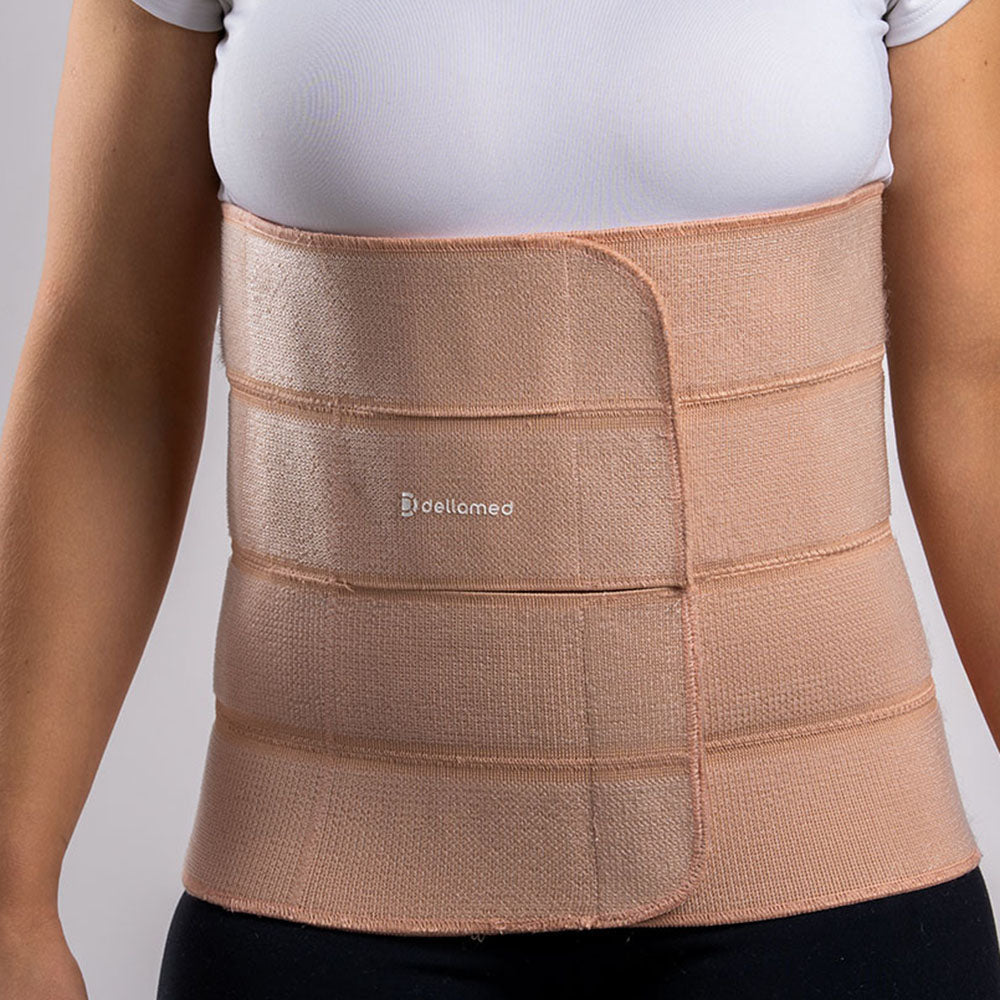 Faixa Abdominal Elástica 4 Painéis Bege - Dellamed