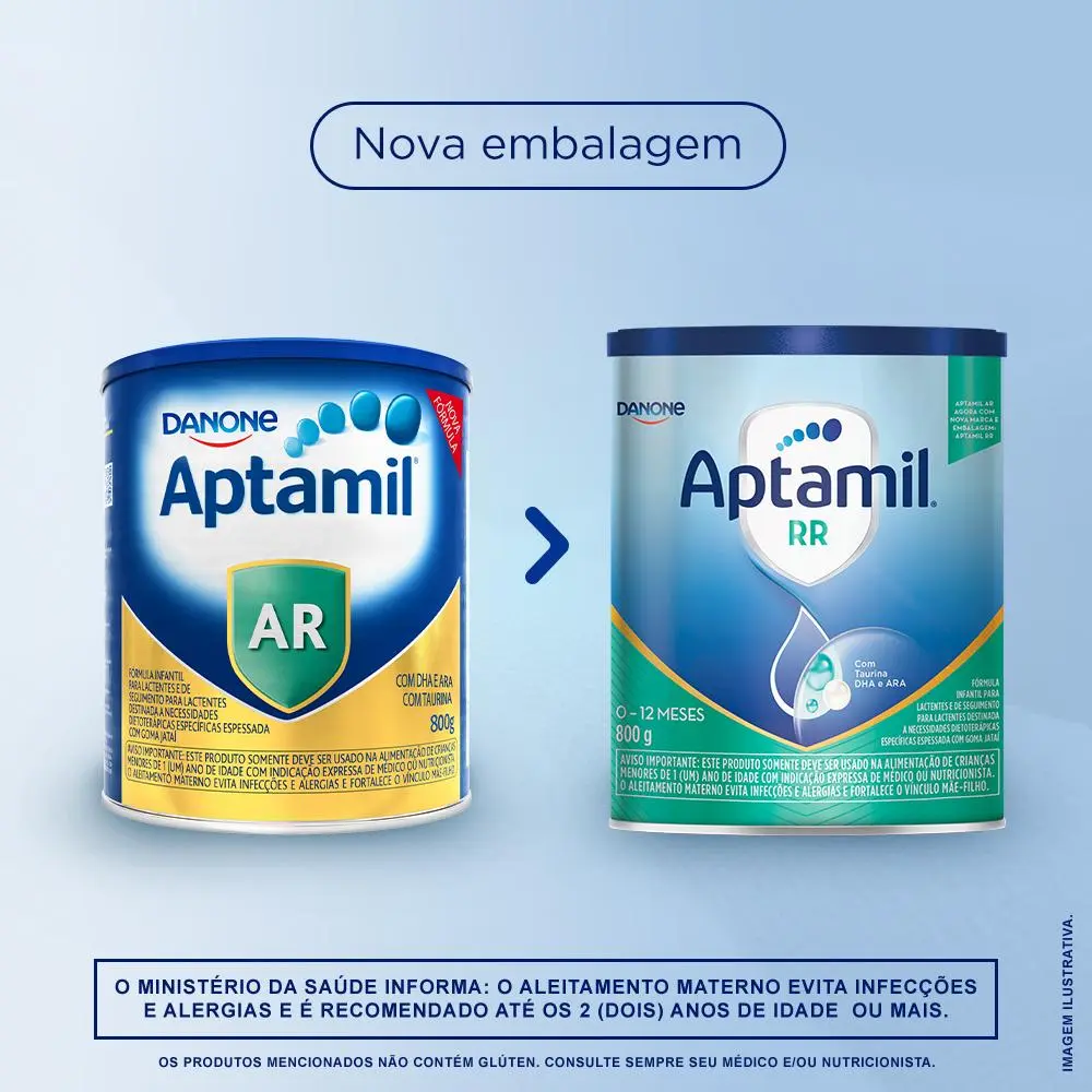 Aptamil RR 800g Danone – Fórmula Infantil 0 a 12 Meses com DHA, ARA e Goma Jataí + E-book
