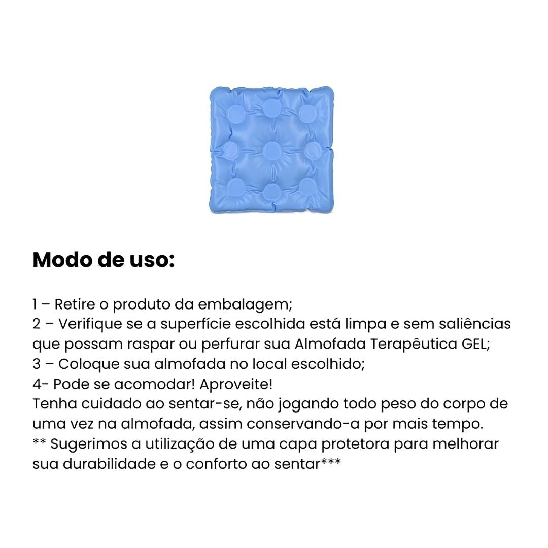 Almofada Terapêutica Sem Orifício - Gel Azul - Natural Home Care