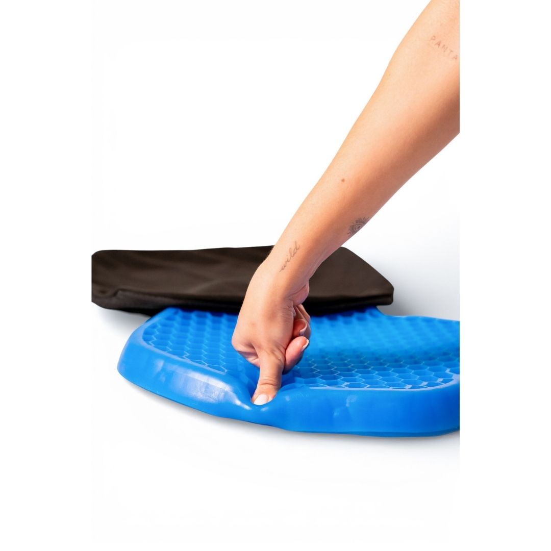 Assento de Gel Almofada Silicone Anti Escaras Ortopédico Egg Sit Cor Azul - Supermedy